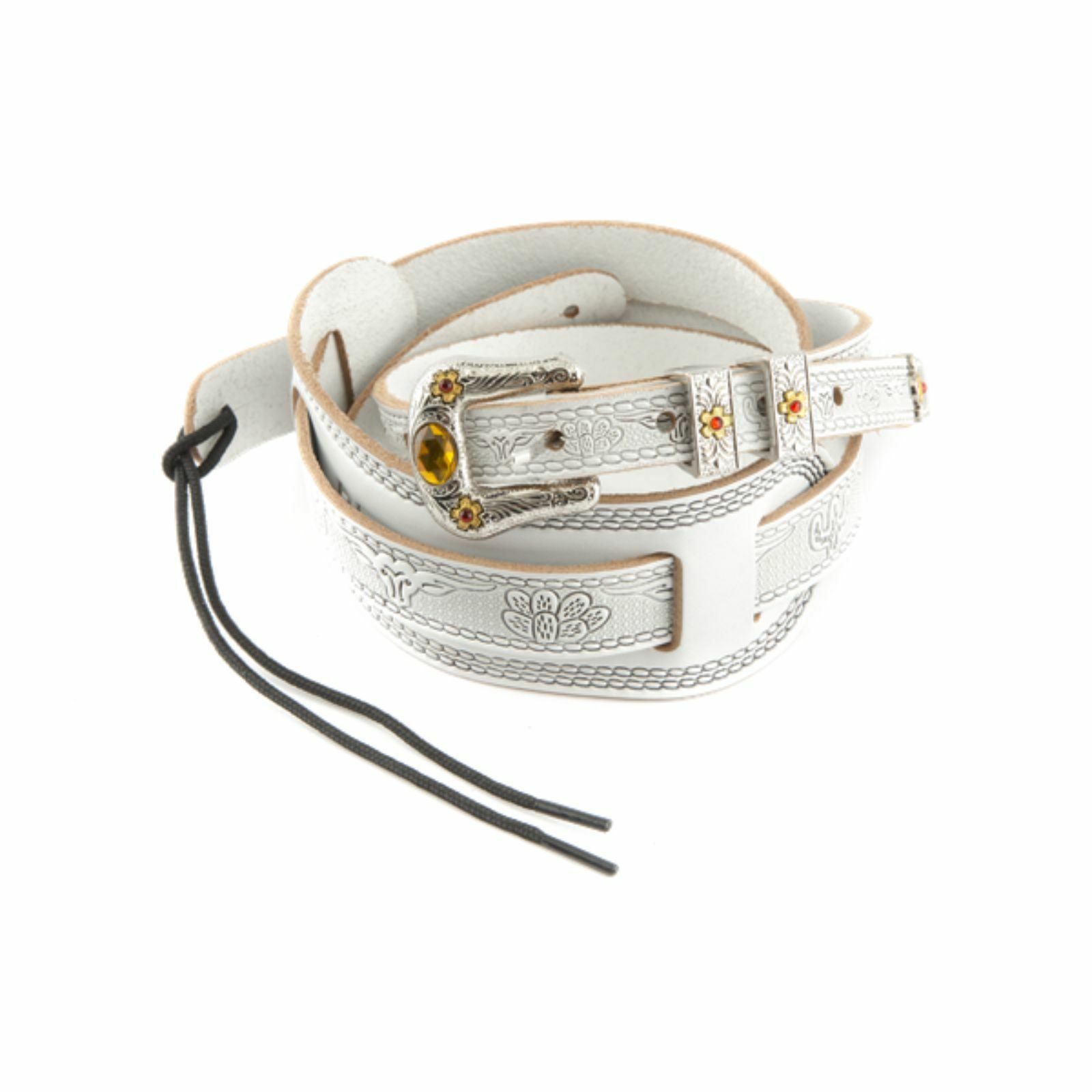 Gretsch Vintage Style Tooled Leather Guitar Strap, White | eBay